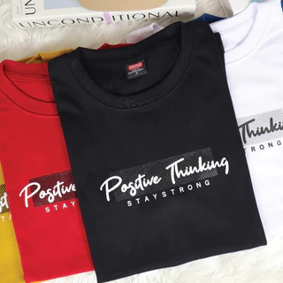 ผ้า cotton แท้ 100% [Super Soft] อย่างดี หนานุ่ม ใส่สบาย ไม่ร้อน ลาย Positive Thinking (no.232)