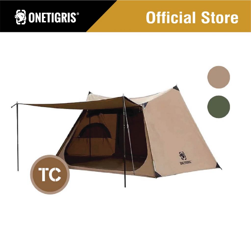OneTigris เต็นท์ รุ่น Solo Homestead Camping Tent (TC) เต็นท์กำบัง Shelter เต็นท์บุชคราฟ เต็นท์แคมป์ปิ้ง ผ้า TC