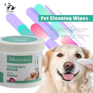 【CAT&DOG】แผ่นเช็ดคราบน้ำตาสุนัขและแมว 130 pcs ผ้าเช็ดทำความสะอาดสัตว์เลี้ยง าเช็ดตาสุนัขผ้าเช็ดทำความสะอาดตาแมว