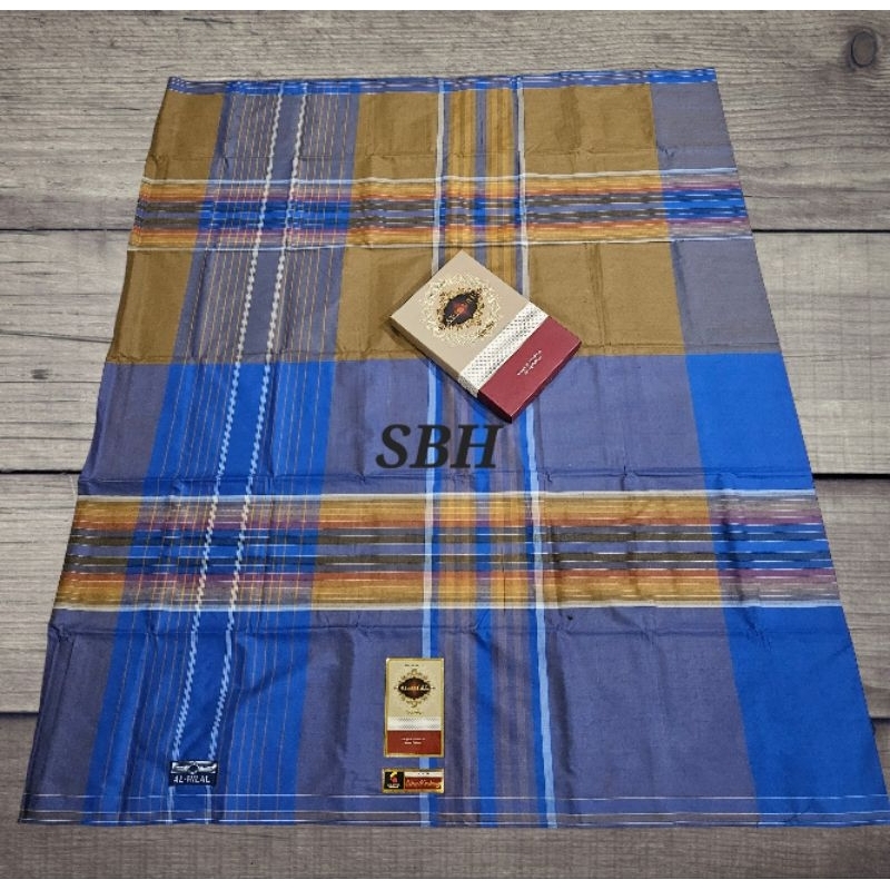 Sarong for men's ผ้าถุงผู้ชาย ผ้าโสร่งอินโดนีเซีย ตรา AL HILAL/Zamrud Gold ขนาด มาตรฐาน