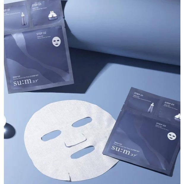 #พร้อมส่ง Exp22/11/26 #มาส์คชีทเติมน้ำสูตรเข้มข้น #Sum37 – Waterfull Water Gel 3 steps mask มาส์ก 1 ชิ้น / 3 ขั้นตอน ราคา ถูกที่สุด ดีลบีเคเค แกลเลอรีภาพที่ 4