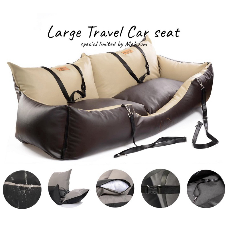 [Mahdum] Travel Dog CarSeat คาร์ซีทสุนัขกันน้ำสำหรับเบาะหลัง สามารถนั่งได้หลายตัว