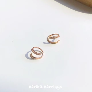 earika.earrings - loopy twist collection รวมต่างหูเกลียวไร้แป้น ก้านเงินแท้ชุบทองคำขาว/ทอง ผิวแพ้ง่ายใส่ได้