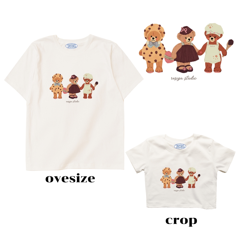 Resign.studio เสื้อยืด Crop & Oversize - Teddy bear