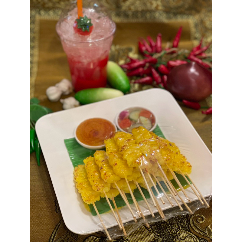 อาหารปลอม โมเดลหมูสะเต๊ะ20ไม้ หมูสะเต๊ะปลอม โมเดลอาหาร โมเดลอาหารไทย