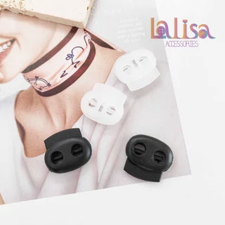 ตัวล็อคเชือก ตัวหยุดเชือก จมูกหมู stopper ขนาด 22x19 มิล แพ็ค 10 ชิ้น plastic stopper (C-3-B,SZ-124)