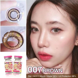 คอนแทคเลนส์ มี อย.ไทย รุ่น 007/Hanabi สีเทา/ตาล Gray/Brown มีค่าสายตา (0.00)-(-7.00) รายเดือน