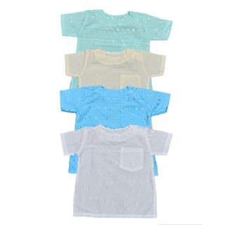 เสื้อคอกลมผ่าไหล่ ผ้าคอตตอน ฉลุลูกไม้(เสื้ออย่างเดียว)