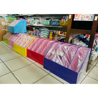 กล่องเอกสาร 4 ช่อง กล่องใส่แฟ้ม 40*30*30 ซม กล่องใส่หนังสือ/นิตยสาร กระดาษแข็งเคลือบเงา US.Station