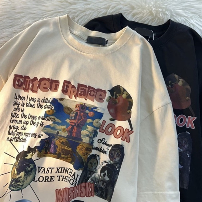 Know you เสื้อยืดแฟชั่นพิมพ์ลายสไตส์เกาหลี ลุคคลูๆ ทรงOversize ใส่สบายทุกฤดู ดีไซน์ทันสมัย พร้อมส่ง