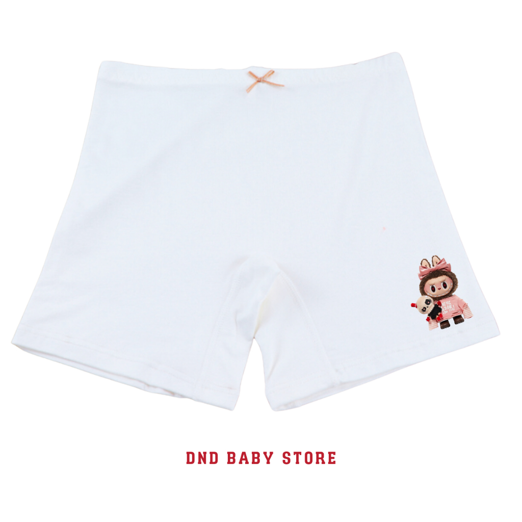 กางเกงในเด็ก ซับในเด็กหญิง กันโป๊ ขาไม่บาน ลายลาบูบู้ ยืดหยุ่นเบาสบายไม่เข้าวิน 1-11 ปี
