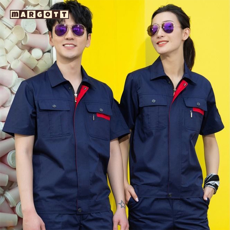 พร้อมส่ง แขนสั้น เสื้อช็อปช่างกล เสื้อทํางาน