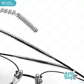 ANZ STUDIO ปลอกสวมขาแว่นตา แบบเกลียว 1 คู่ สีใส ซิลิโคนสวมขาแว่นกันแว่นหล่น