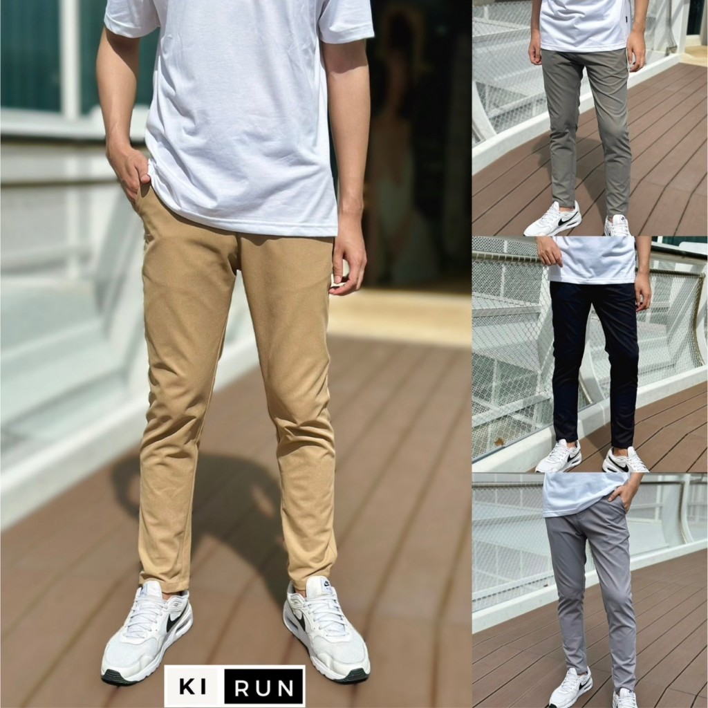 กางเกงขายาว ทรงกระบอกเล็ก เนื้อผ้าไม่ยับง่าย ผ้ายืดใส่บาย ตัดเย็บโดยคนไทย ราคา ถูกที่สุด ดีลบีเคเค รูปภาพหลัก