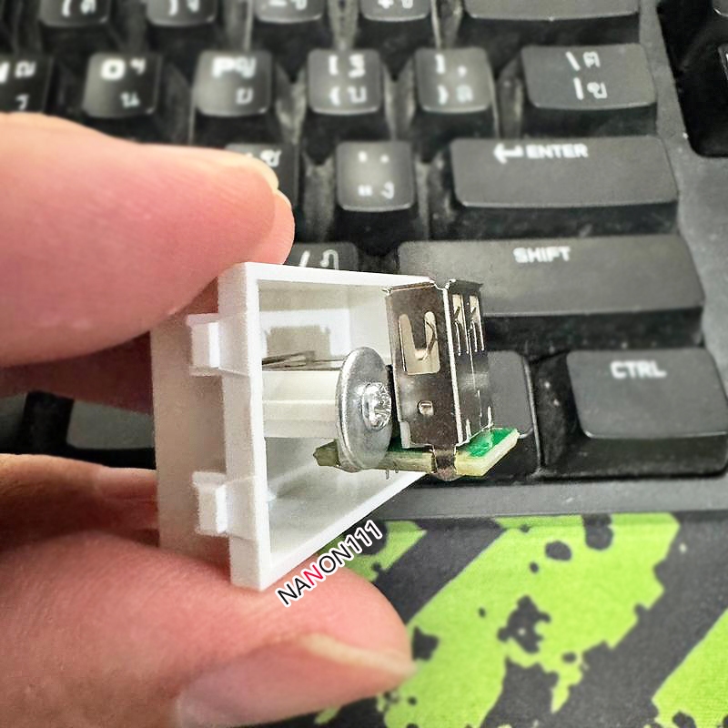 USB งอ90องศา ติดผนัง ตัวเมีย  มาใส่หน้ากาก Panasonic รุ่นใหม่  FEMALE SOCKET Module WALL FACE PLATE OUTLET - รูปที่ 3