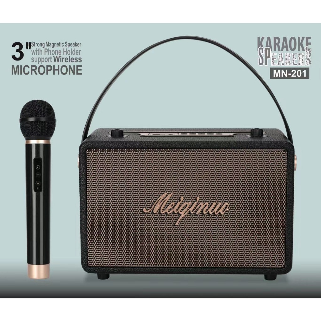 NEW MN-201ลำโพงบลูทูธ พกพา ลำโพงบลูทูธเบสหนัก ลำโพงคอมพิวเตอร์ ลำโพง แถมไมค์ลอย 1 ตัว