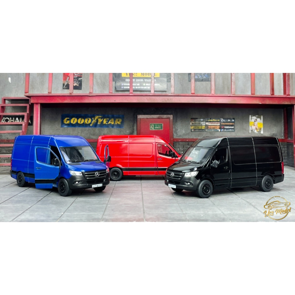 โมเดลรถตู้ รถตู้เบนซ์ BENZ SPINTER SIZE 12.5 CM. โมเดลรถตู้ โมเดลตู้ขนส่ง  Benzsprinter kinsmart