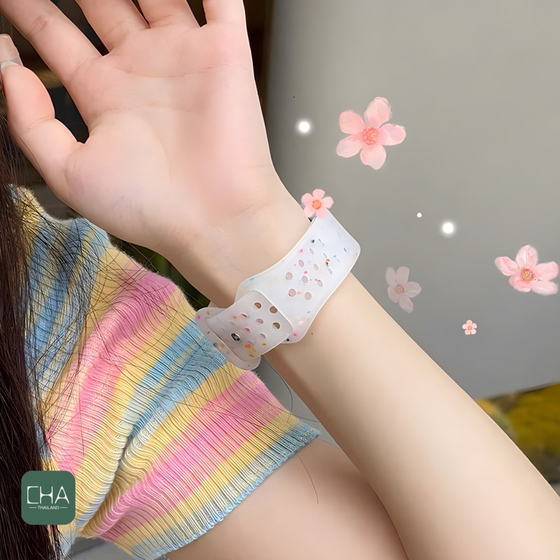 สายท้อปปิ้ง สายนาฬิกา smart watch 11 10 9 8 ultra 7 6 5 4 ขนาด 45/49/44/41/46mm สาย iWatch smart watch ยางลาย พร้อมส่ง - รูปที่ 2