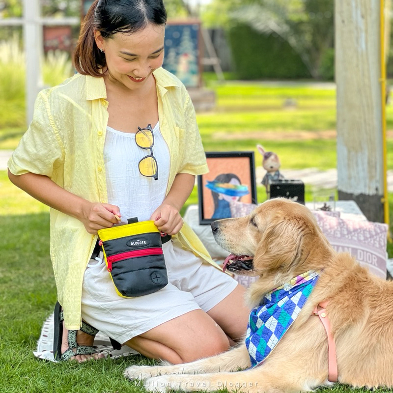 Snack Pack Treat bag กระเป๋าใส่ขนมสุนัขแบบพกพา กระเป๋าฝึกน้องหมา ปากแม่เหล็ก คาดเอวหรือสะพายข้างได้