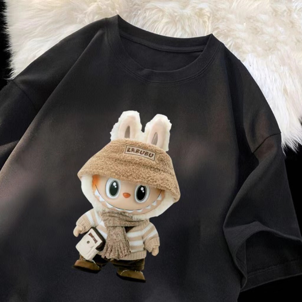 ใหม่ เสื้อลาบูบู้ LabubuT-shirt ผ้าCotton 100% ใส่ได้สบาย