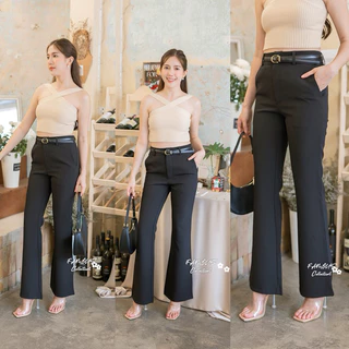 🍒ขาม้ามีหู🍒ผ้าไมโคร-เอวสูง-ตะขอซิปหน้า-ไซส์S25-2XL-ป้ายFamous🏷️