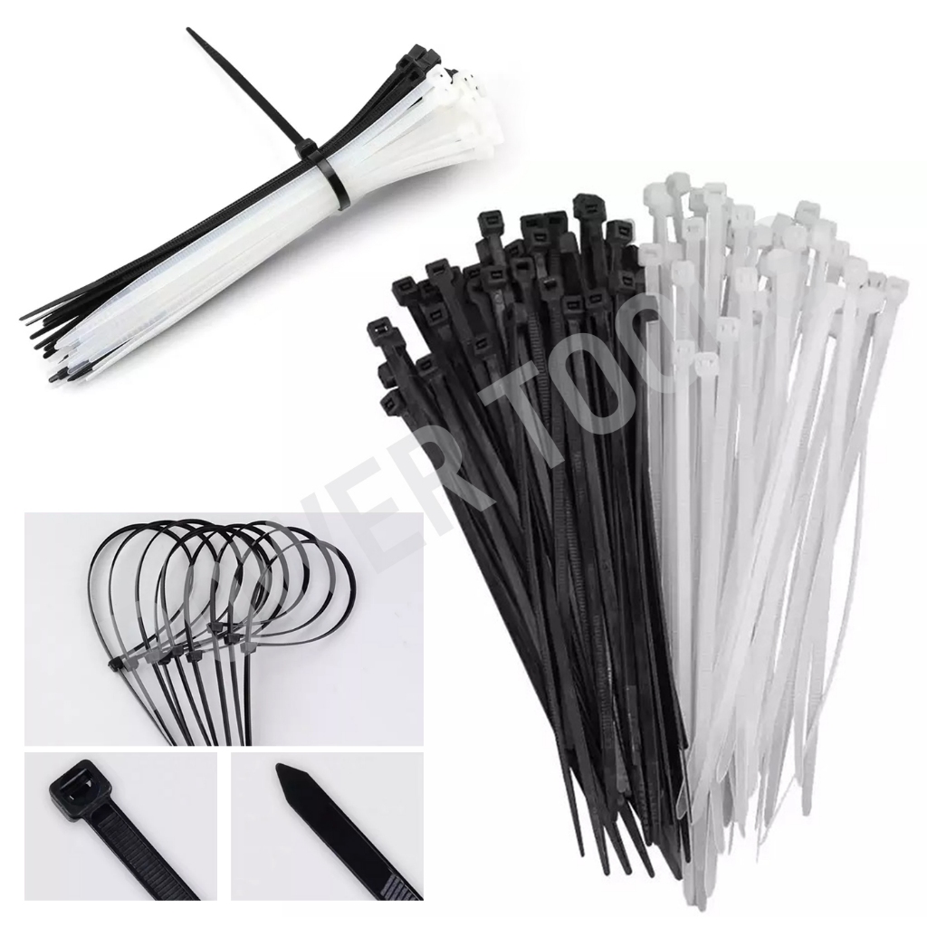 เคเบิ้ลไทร์ สีขาว / สีดำ 4 นิ้ว / 6 นิ้ว / 8 นิ้ว / 10 นิ้ว / 12 นิ้ว / 14 นิ้ว ห่อละ100เส้น