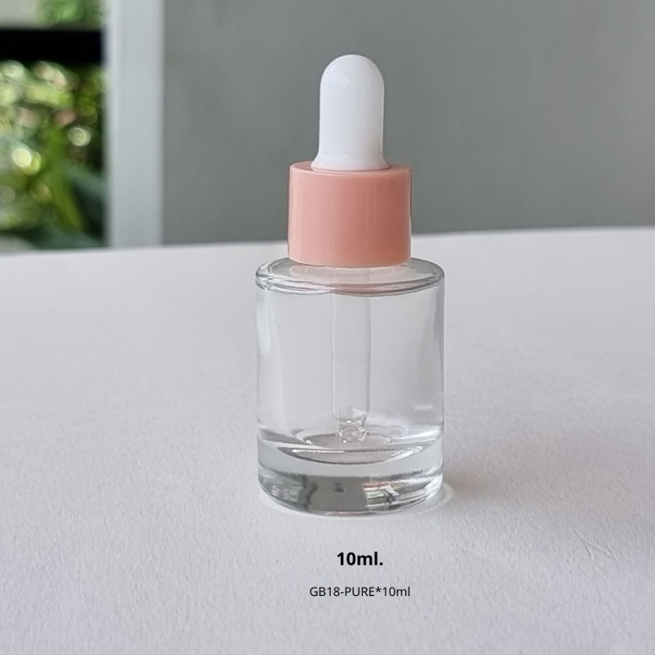 ขวดแก้วพร้อมดรอปเปอร์(ฝาสีชมพู จุกขาว)ขนาด 5ml 10ml 15ml 30ml หัวบีบหยด ใส่เซรั่ม เอสเซ้นต์ น้ำหอม ขวดแบ่ง ภาชนะ