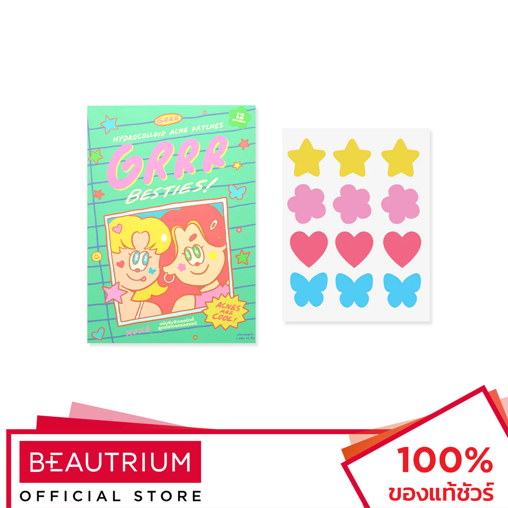 GRRRBEAUTY Besties Hydrocolloid Acne Patches แผ่นแปะสิว 12 dots