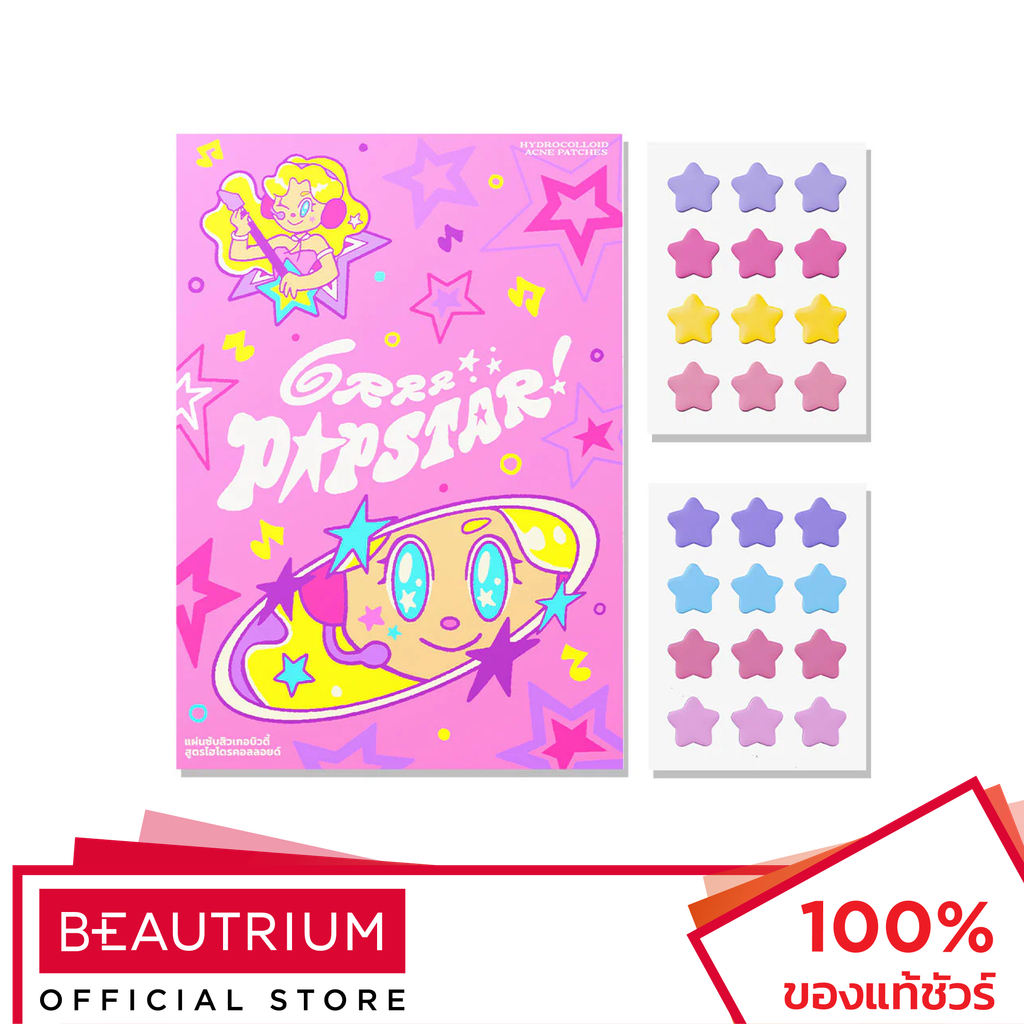 GRRRBEAUTY Popstar Hydrocolloid Acne Patches แผ่นแปะสิว 24 dots