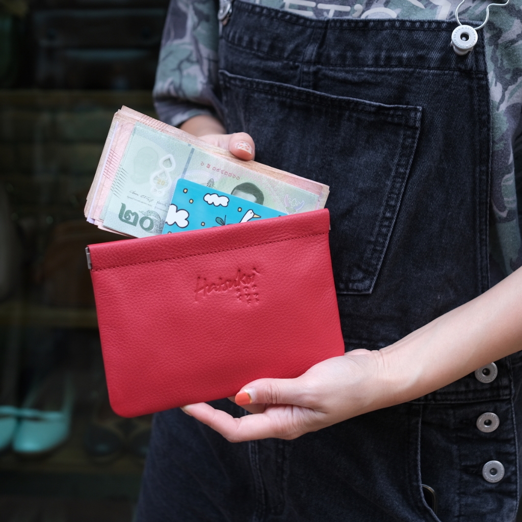 ขายดี กระเป๋าสตางค์ใบยาว บาง เบา หนังวัวแท้ รุ่น Many-L (Hatsukoi Wallet)