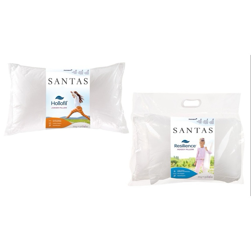 SANTAS หมอนหนุนเด็กโต รุ่น HOLLOFIL® JUNIOR + หมอนกอดเด็ก รุ่น DACRON RESILIENCE™ พร้อมปลอกหมอนในแพ็ค คละลาย