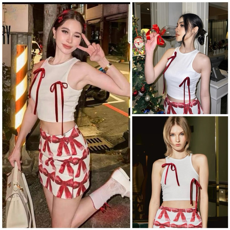เสื้อแต่งโบว์กำมะหยี่สุดลัคชูววว คุณหนูคุณใจ งานโบว์กำมะหยี่2ด้านนะคะ เนื้อผ้าอย่างดี เสื้อกล้าม Lady ผู้หญิง