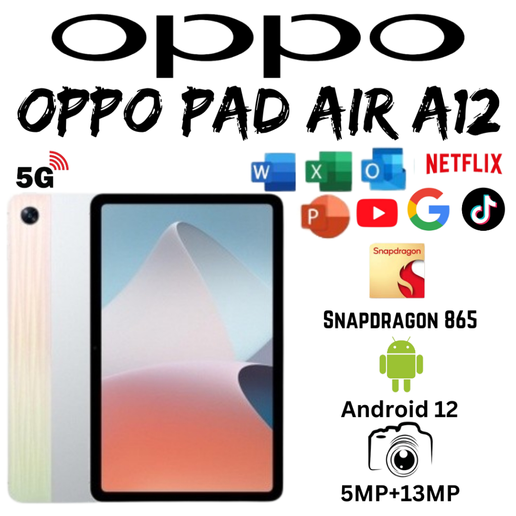 OPPO PAD A12 5G แท็บเล็ต {16GB RAM + 512GB ROM} แท็บเล็ต 12 นิ้วแท็บเล็ต Android