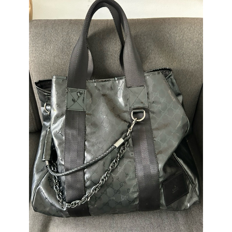 Gucci Black GG Imprime Tote Bag Size 20”