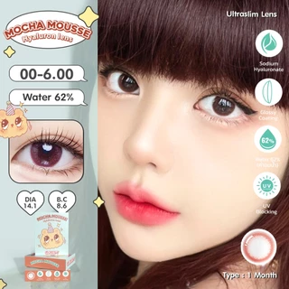 💥1 แถม 1 กด 2 คู่💥เลนส์น้ำตาเทียม HYALURON 💦 คอนแทคเลนส์พรีเมี่ยม อมน้ำ 62% Mocha Mousse 0.00-6.00