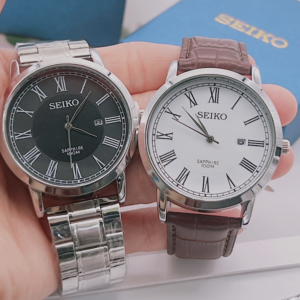 SK นาฬิกาผู้ชาย รุ่น SGEG99P1 สายนาฬิกา หนัง และ สแตนเลส ขนาด 43 มม แถมกล่องฟรี