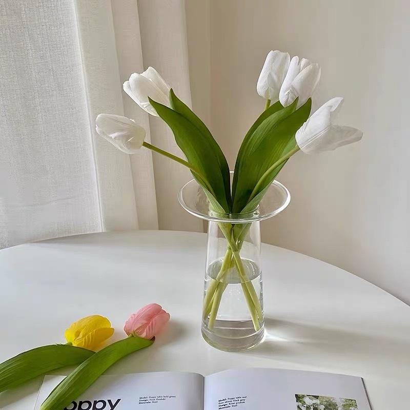 OurHome [ดอกทิวลิประดับไฮเอนด์ที่ให้ความชุ่มชื้น] Artificial tulip งานแต่งงานและของตกแต่งบ้านร้านกาแฟร้านอาหารและโรงแรม