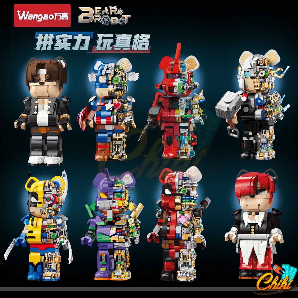 [พร้อมส่ง]ชุดตัวต่อ WANGAO188001 - WANGAO188016 BEAR ROBOT MECHANICAL VIOLENCE แบบริคครึ่งโรบอท เท่ากับ 400%