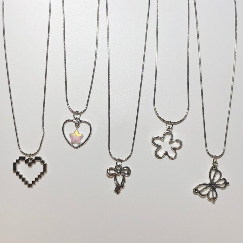 Necklace สร้อยคอสีเงิน พร้อมส่งจากไทย