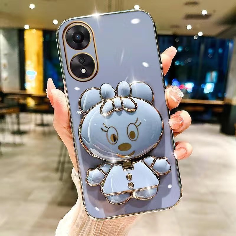 เคส สำหรับ OPPO  A5 A60 A59 มินนี่กระจก ขาตั้ง หมุนได้ 360 องศา เคสโทรศัพท์ เคสกันกระแทก ฝาหลัง นิ่ม