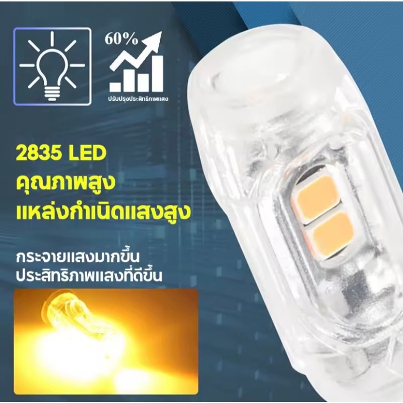NEW หลอดไฟเลี้ยวแฟลช LED 5SMD ขั้ว T10 สำหรับมอเตอร์ไซค์และรถยนต์ สว่างตาแตก (สินค้าพร่อมส่งทุกวัน) - รูปที่ 2