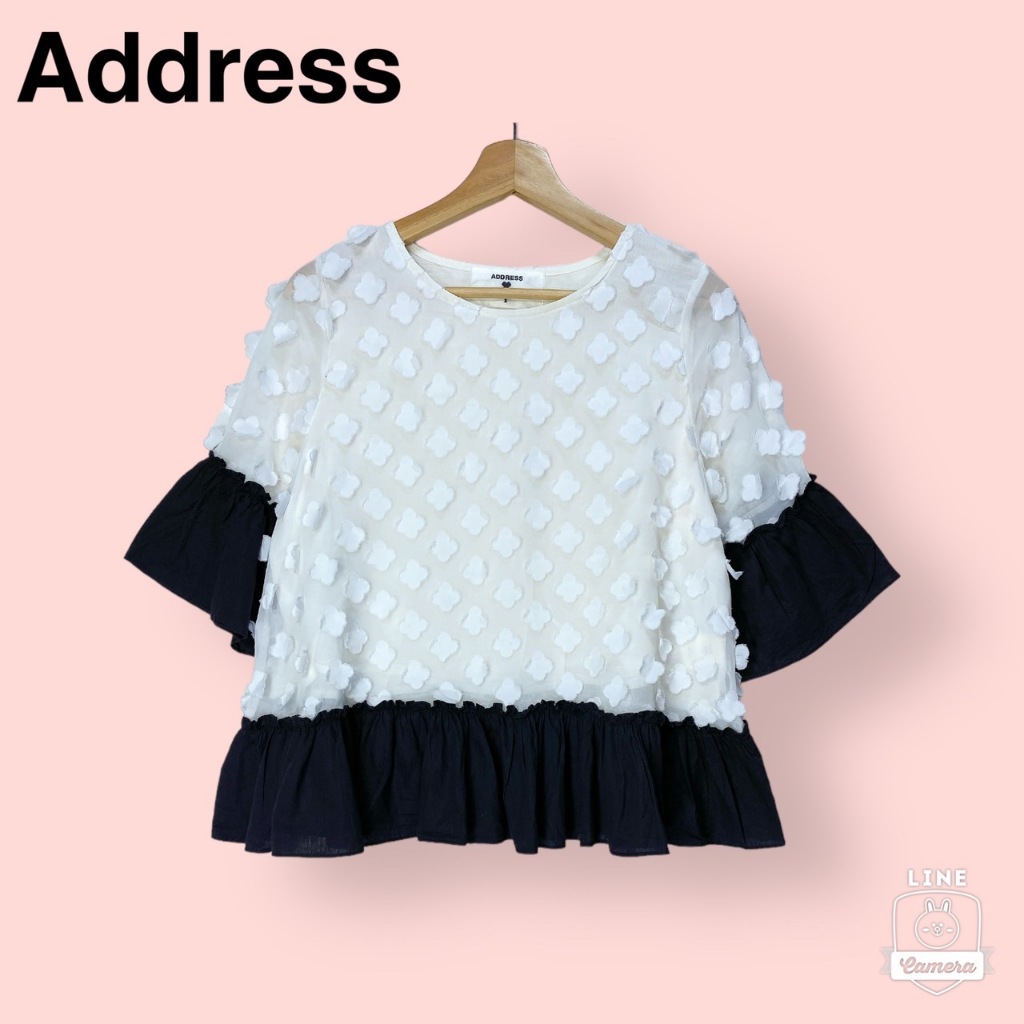 เสื้อ Address ผ้าคอตต้อนอย่างดี ไซด์ -  F   อก 42 ยาว 23 นิ้ว เสื้อทรงสวยน่ารักมาก แต่ง3D สวยมาก ดีเ