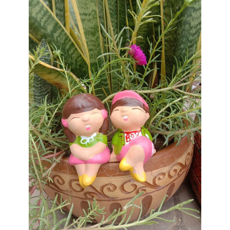 ตุ๊กตานั่งไขว้ขาคละสี จัดสวน แตกแต่งบ้าน - รูปที่ 6