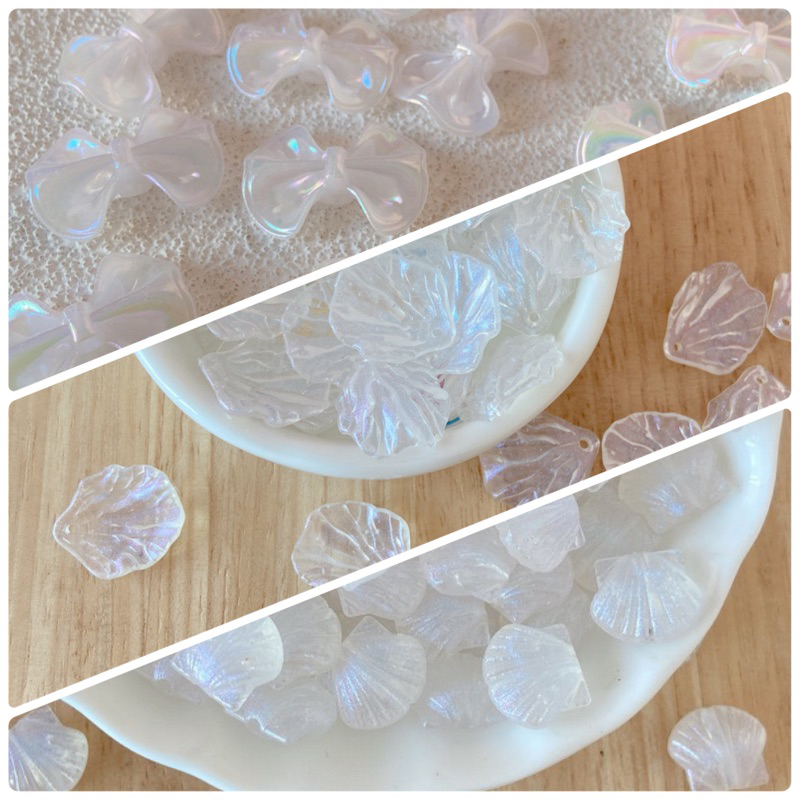 ลูกปัดสีใสเนื้อมุก A055 ลูกปัดตกแต่งdiy ลูกปัดตกแต่งเครื่องประดับ