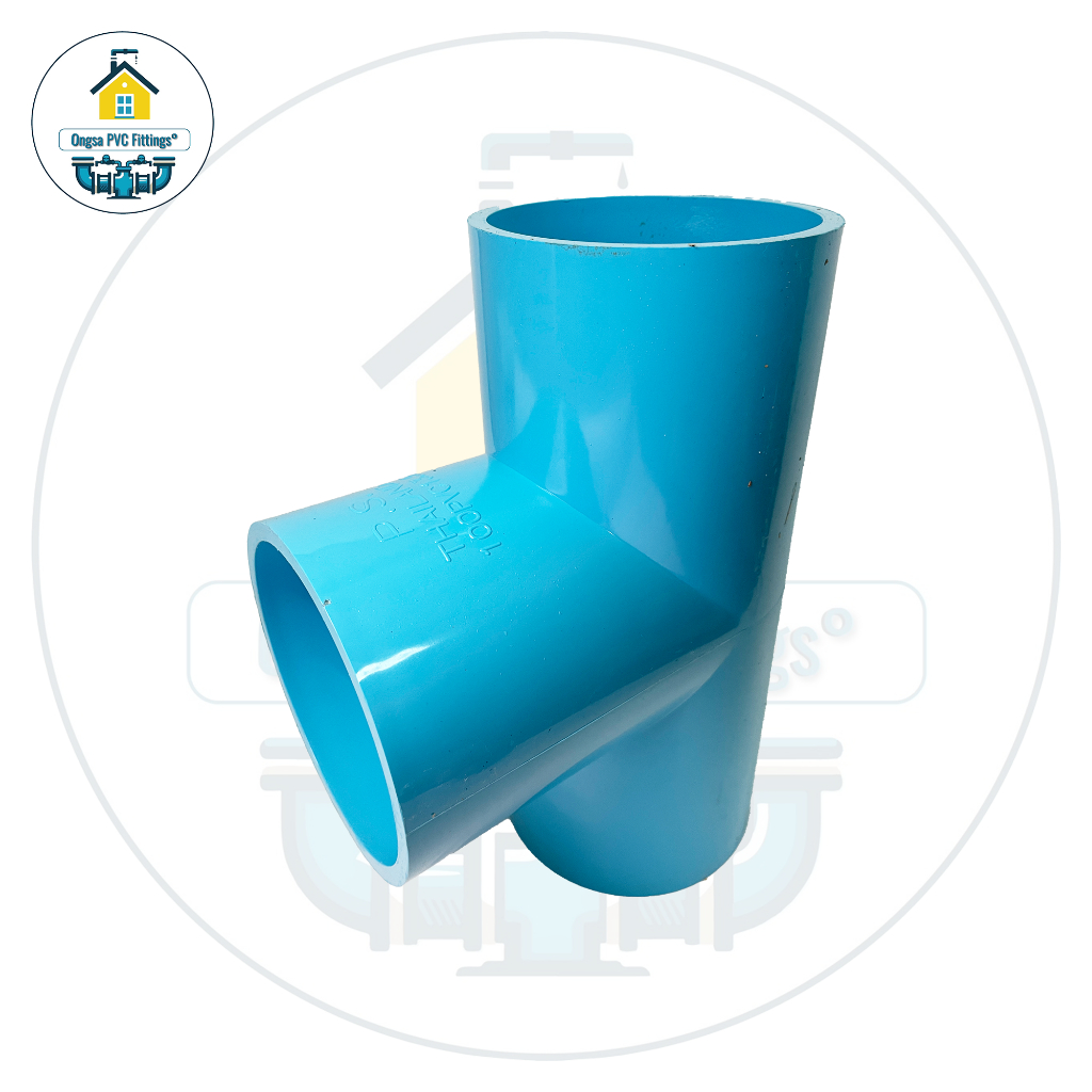 PVC สามทางหนา ขนาด 4 นิ้ว  สามทาง ใช้สวมท่อ PVC ฟ้า มาตรฐานทั่วไป ข้อต่อพีวีซี พร้อมส่ง - รูปที่ 2