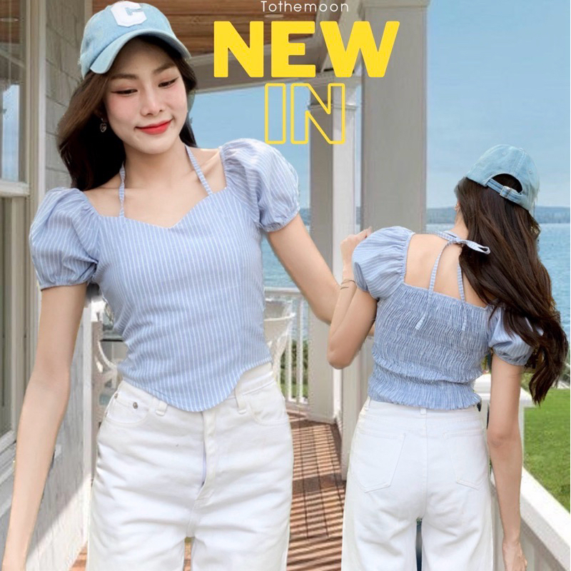 To the moon - เสื้อแขนพองคล้องคอ มีซับในด้านหน้า