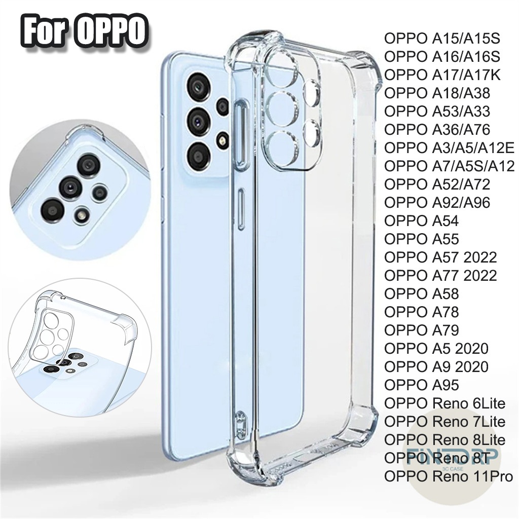 กันกระแทกเคสโทรศัพท์ for OPPO A3 A3X A5 Pro A38 A18 A79 A78 A74 A95 A12 A58 A57 A77 A17 A16 A15 A54 A52 A96 A36 A76 A53
