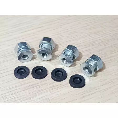 ชุดน๊อตยึดหลัง ชิว วัสดุ เหล็ก ชุบซิงค์ กันสนิ สำหรับ nmax ,xmax ,Aerox ,r15,adv150 ,r3 พร้อม ยางรอง
