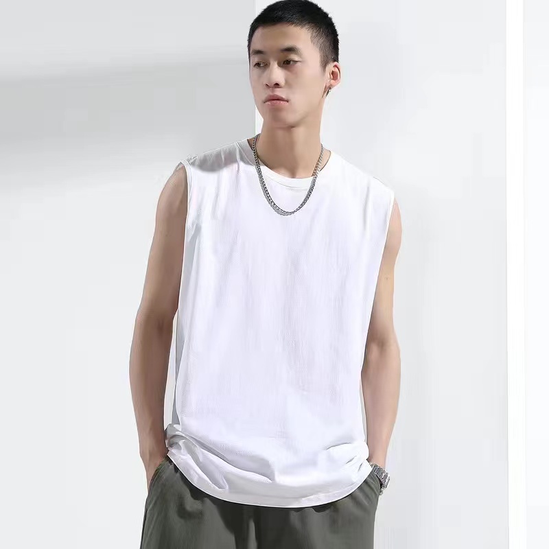 ✨เสื้อแขนกุด ผู้ชาย สีพื้น แฟชั่นสำหรับผู้ชาย