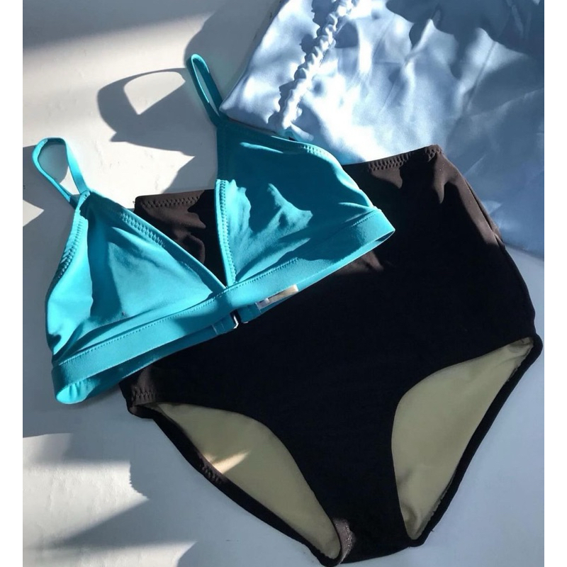 Triangle bra + high waist bottom ✔️ ราคา ถูกที่สุด ดีลบีเคเค แกลเลอรีภาพที่ 2